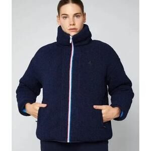 FOURLAPS Blue Polar Quilted Sherpa Reversible Jacket Navy White Women's Size‎ M